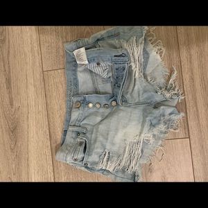 American Eagle High Rise Ripped Shorts
